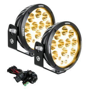 VISION X LIGHT CANNON ADVENTURE 8.7″ 280W HALO AMBER LED DRIVING LIGHT KIT 2 PCS ECE COMPLIANT