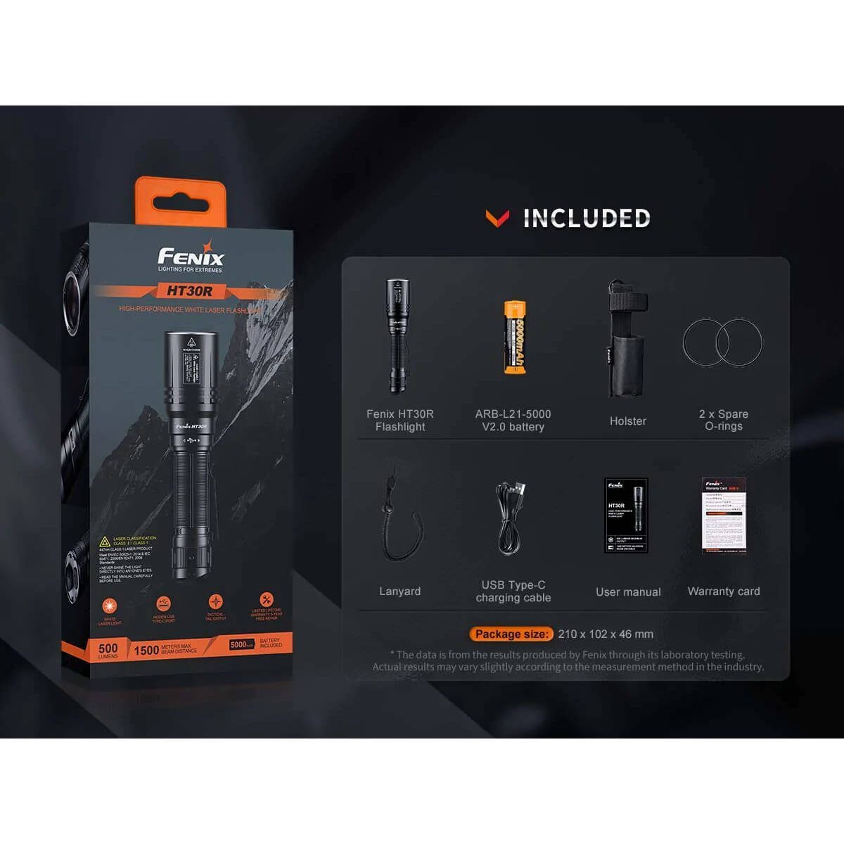 FENIX LASER FLASHLIGHT HT30R 500 LUMEN 1500 METER - Image 15