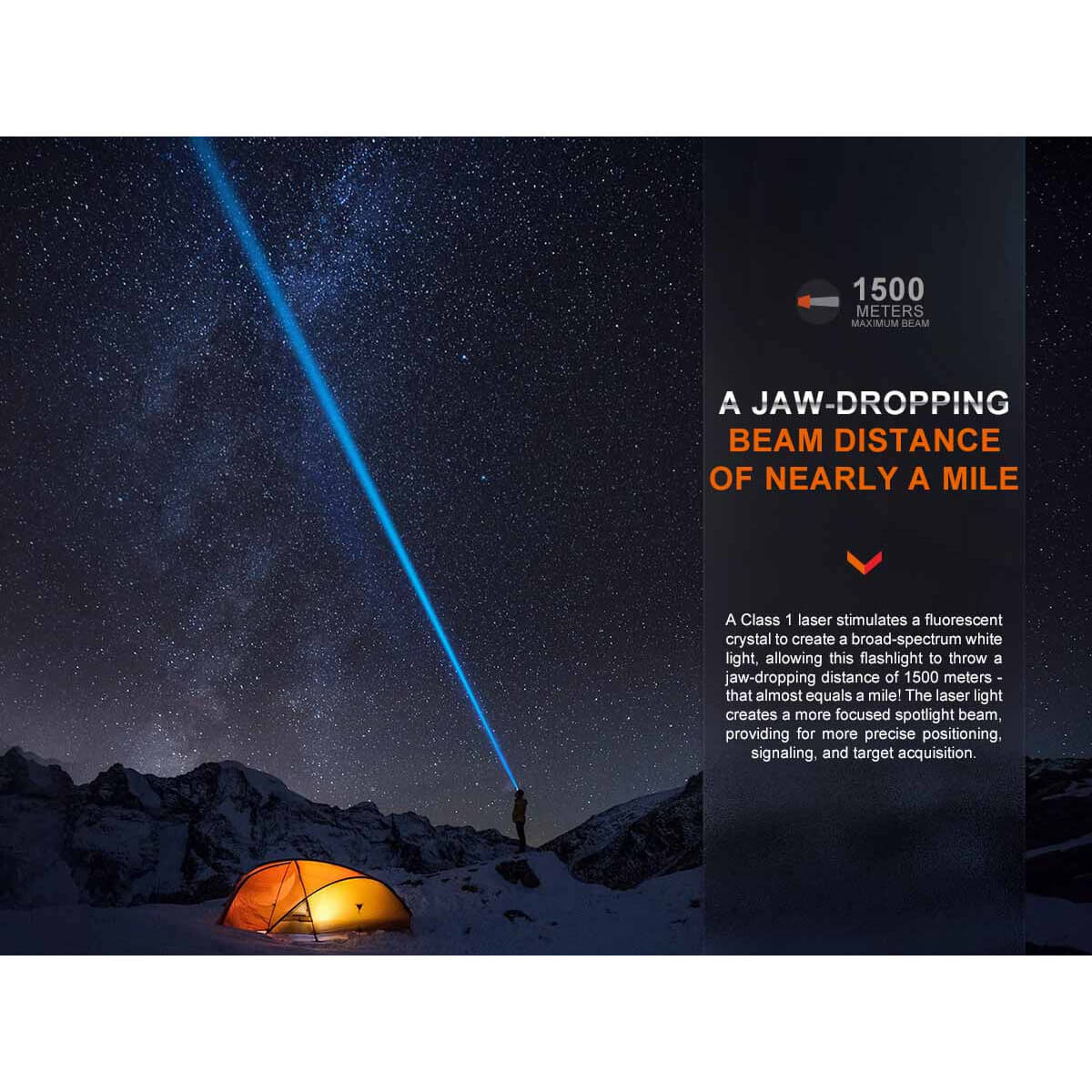 FENIX LASER FLASHLIGHT HT30R 500 LUMEN 1500 METER - Image 4