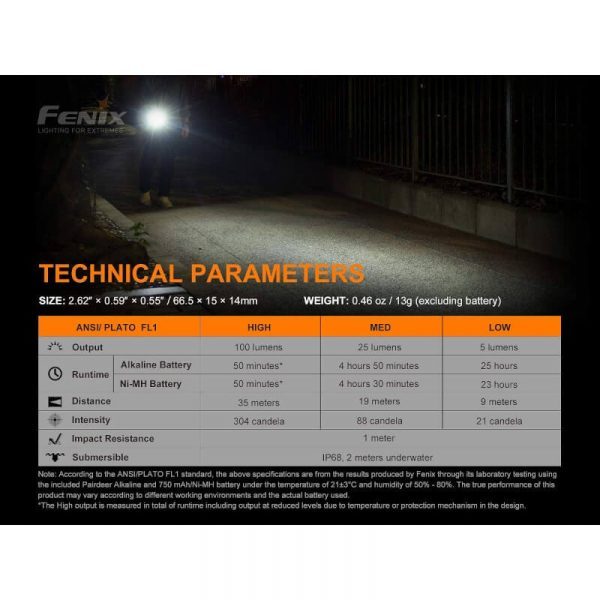FENIX FICKLAMPA E01V2.0 100 LUMEN - Bild 6