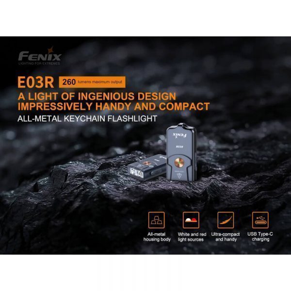 FENIX NYCKELKEDJA FICKLAMPA E03R 260 LM - Bild 5